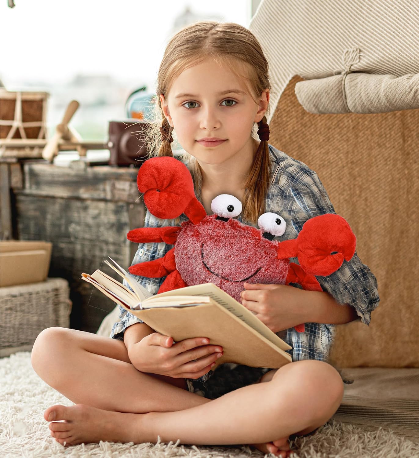 DolliBu Red Crab Plush Toy - 12 Inches