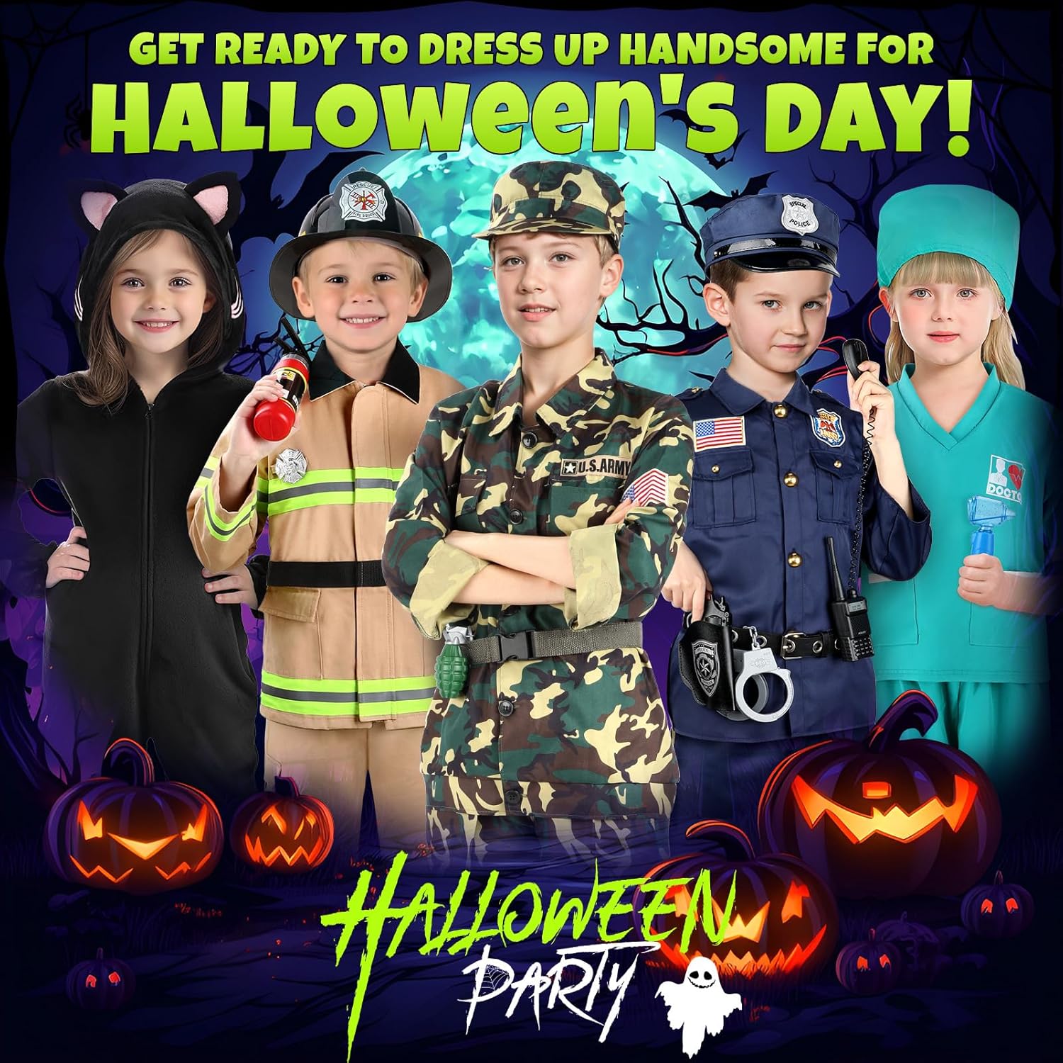 GIFTINBOX Kids Army Costume for Boys Halloween