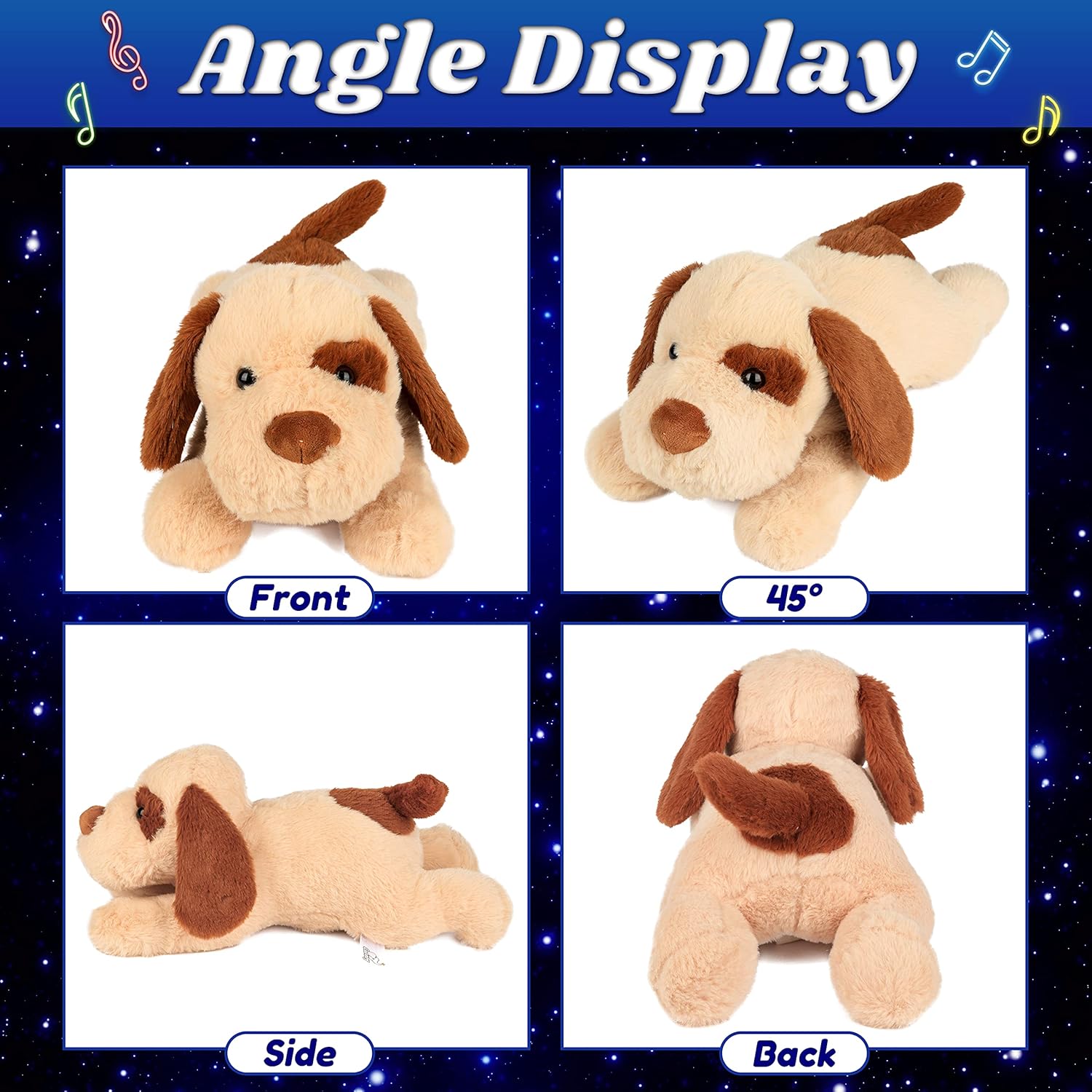 Cuteoy Musical Plush Dog with LED Light-up Nightlight Toy