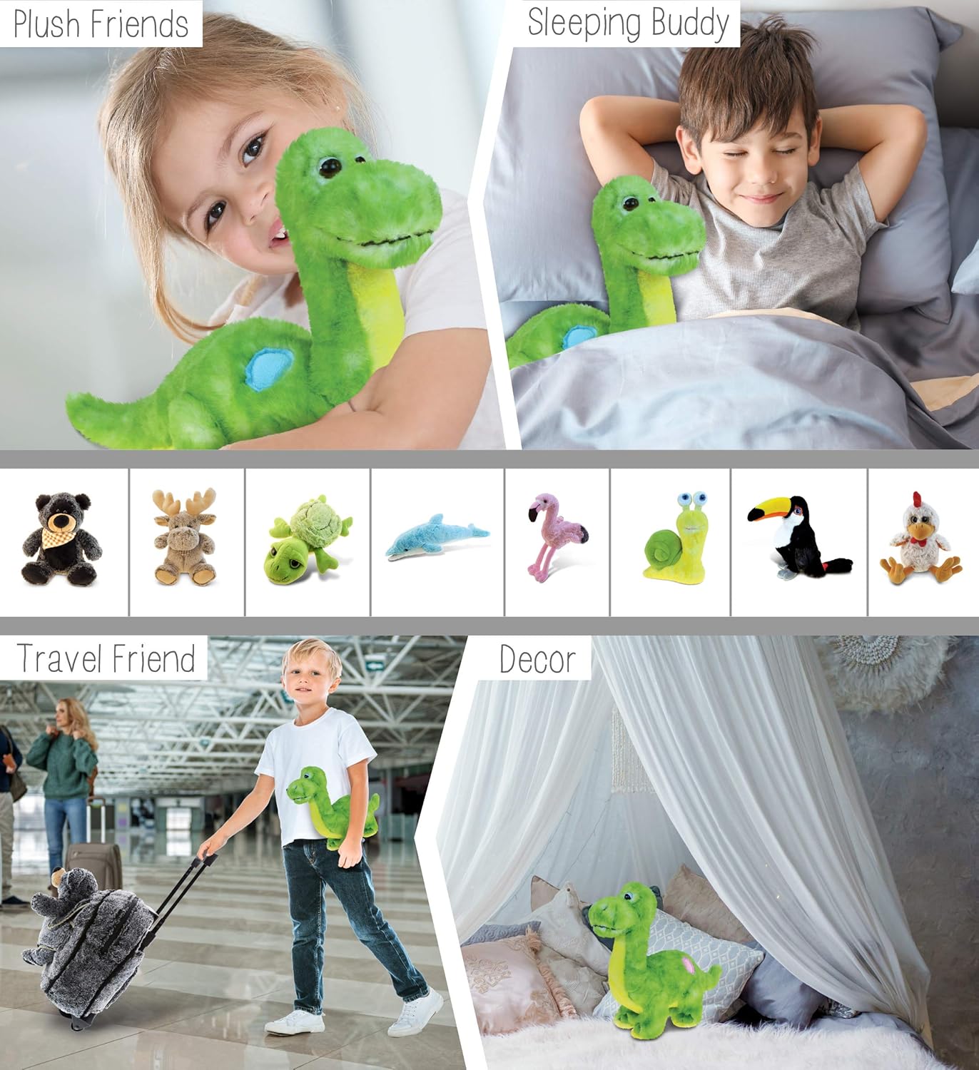 Puzzled DolliBu Plush Dinosaur 10 Inch