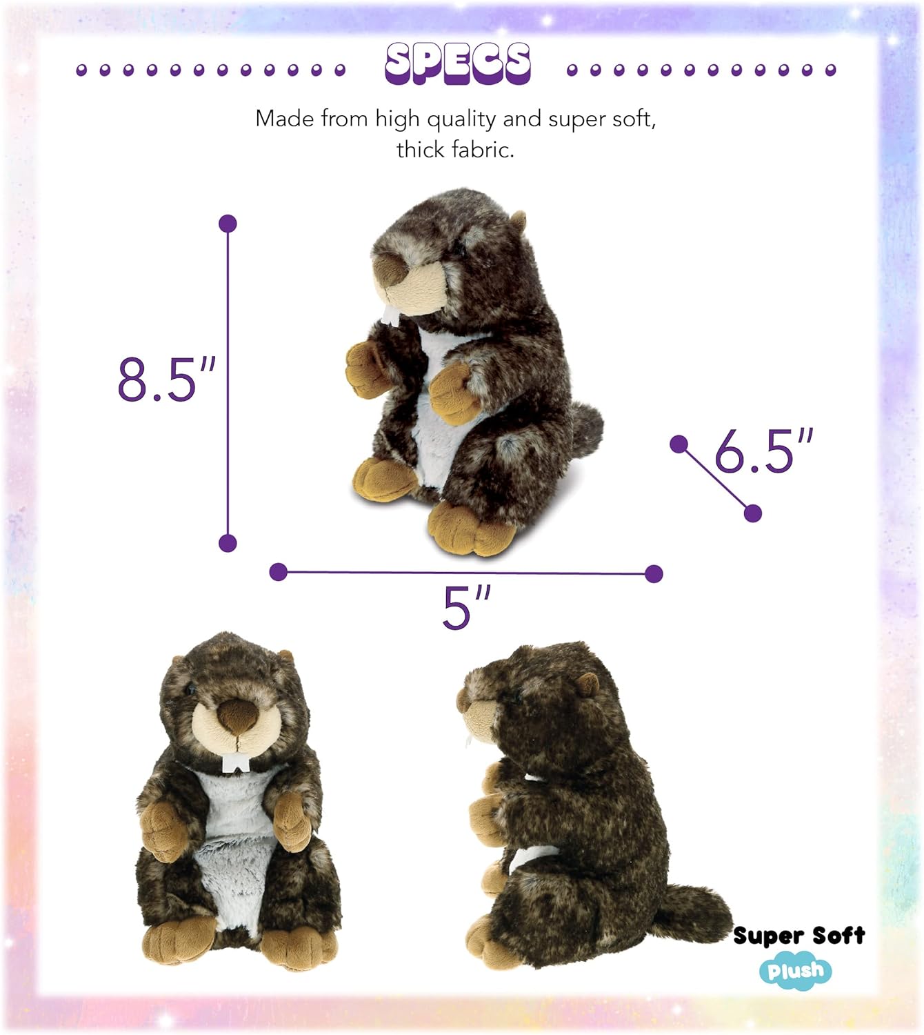 DolliBu Wild Marmot Plush Animal - 85 Inches