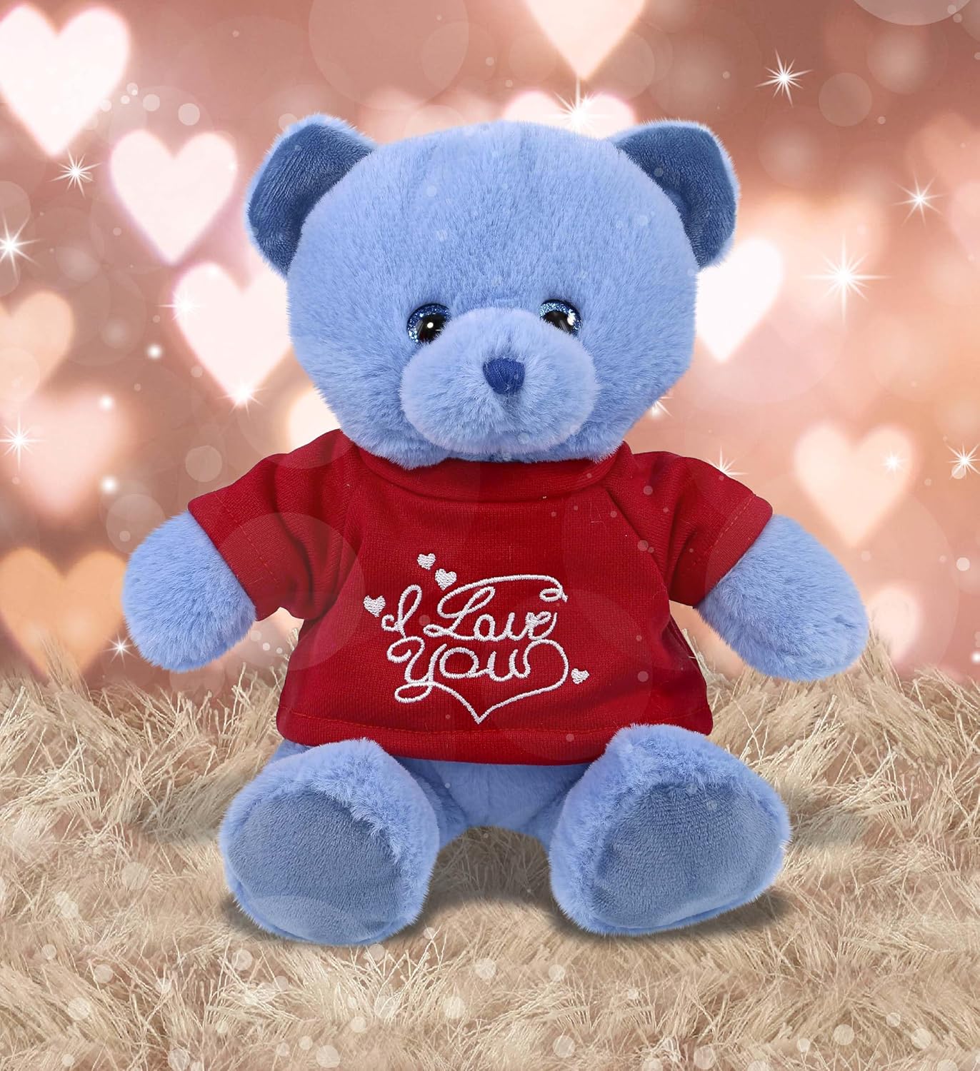 DolliBu I Love You Baby Blue Bear Plush - 8 Inches