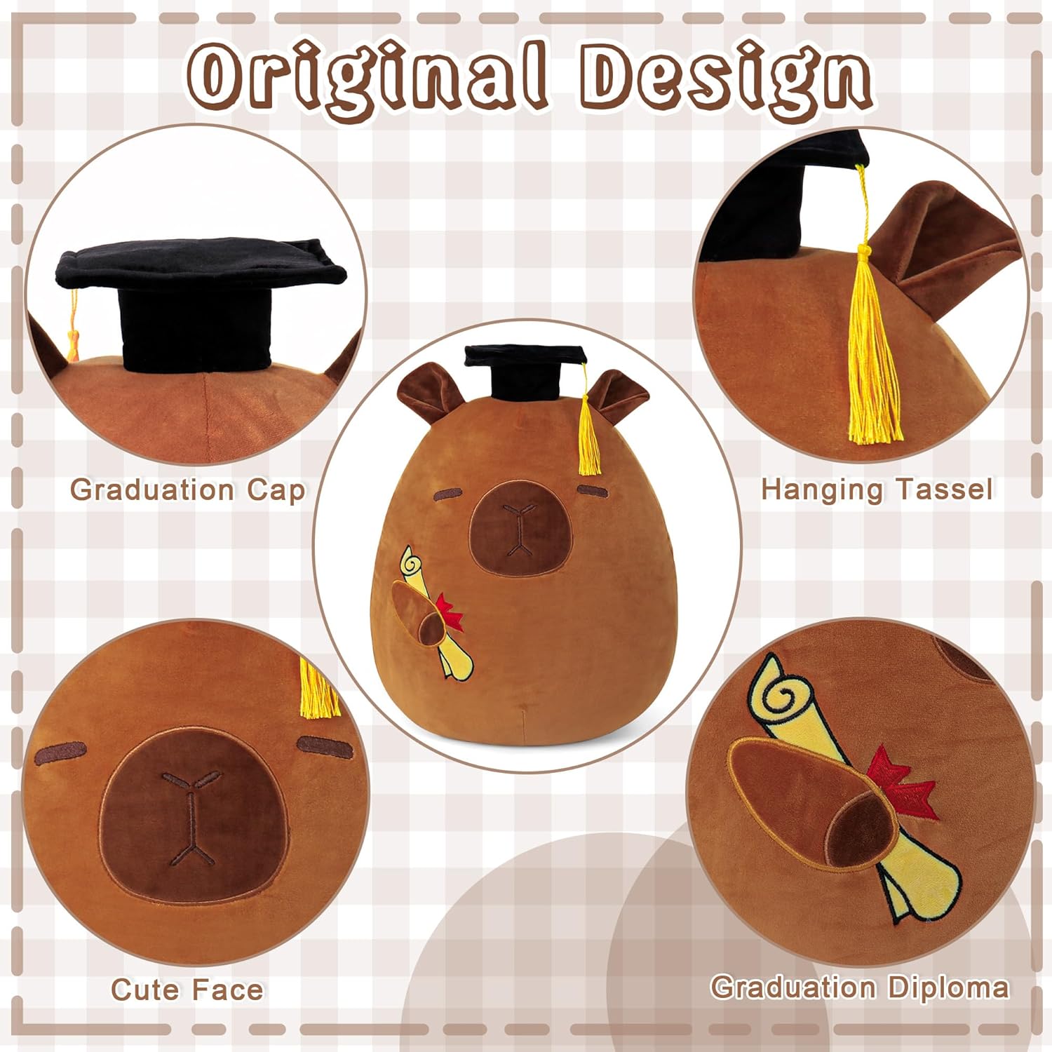 OurHonor Capybara Graduation Plush Stuffed Animal 1
