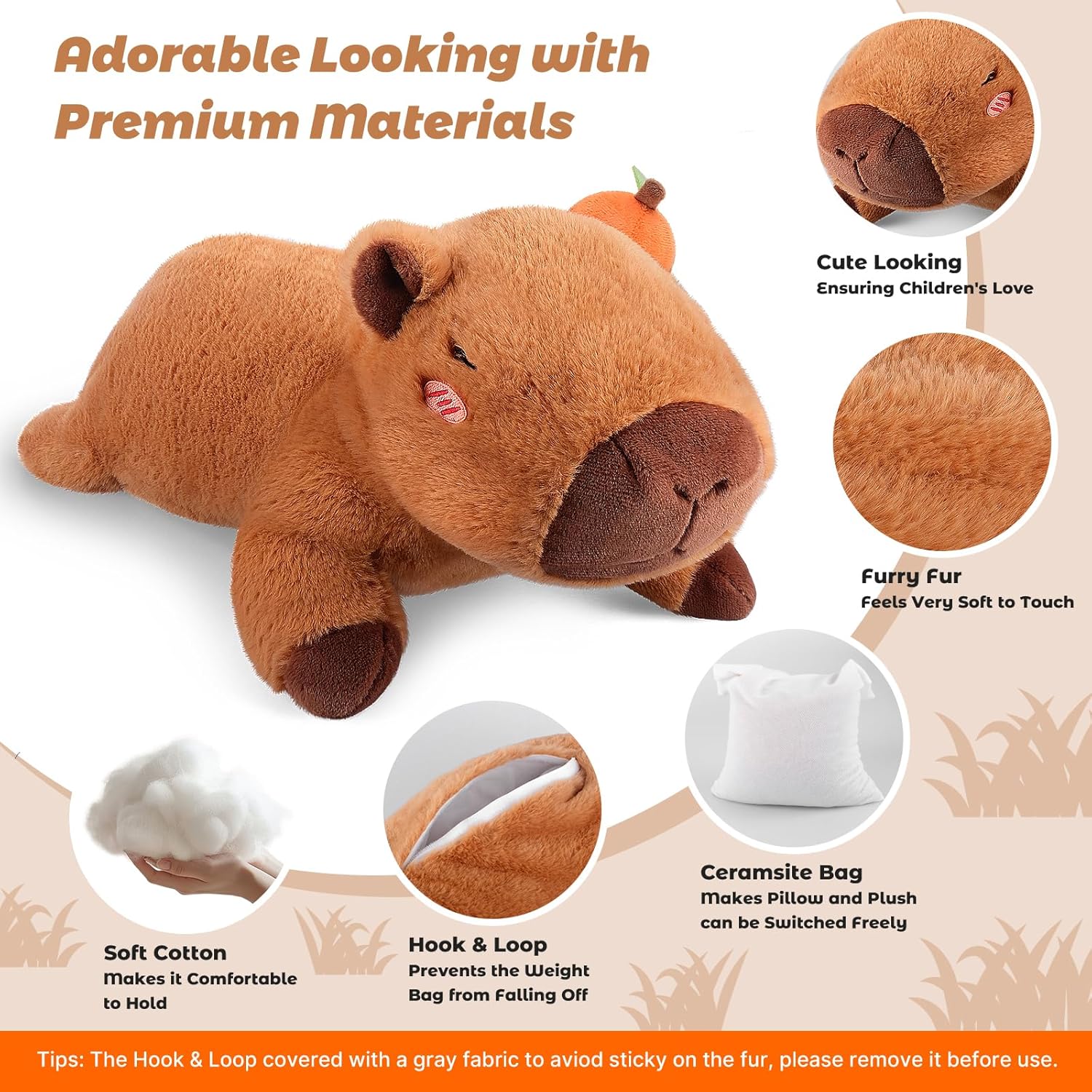 Bobbie Laxi 25 Inch Capybara Weighted Plush