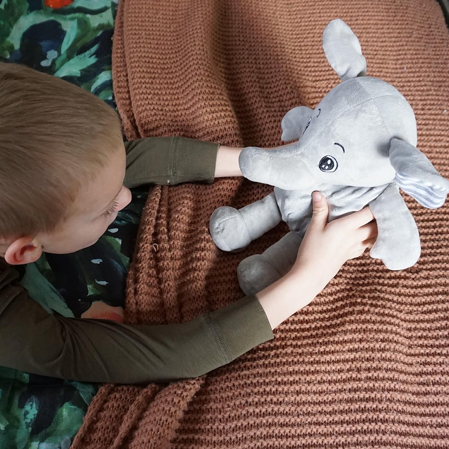 SENSORY4U Weighted Elephant Plush Toy - 25 Lb Stress Relief Comforter