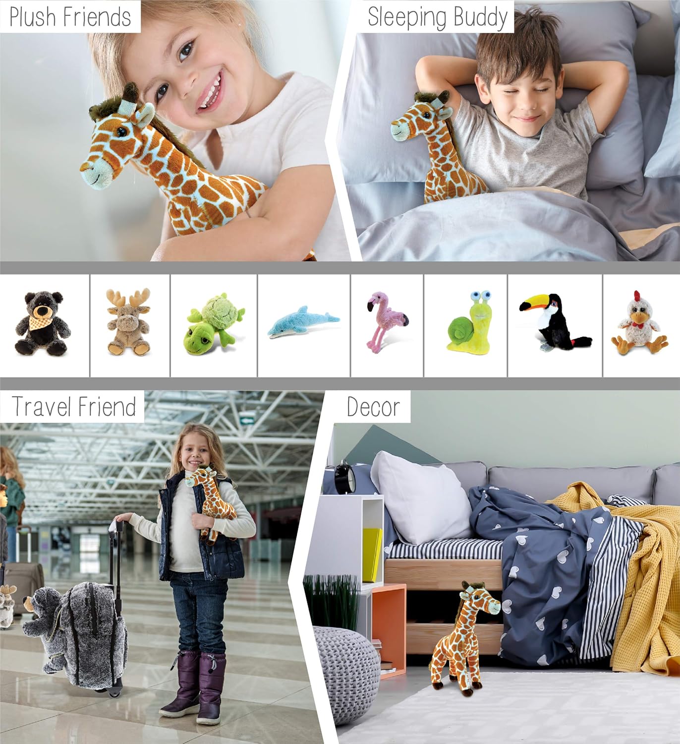 DolliBu Plush Giraffe - Soft Huggable Wild Animal Toy 125 Inch