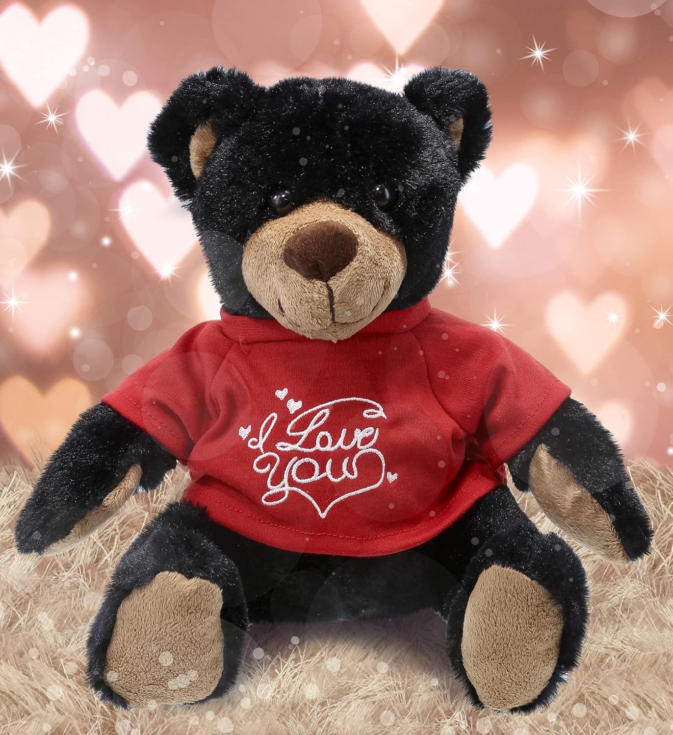 DolliBu I Love You Valentine Plush Black Bear