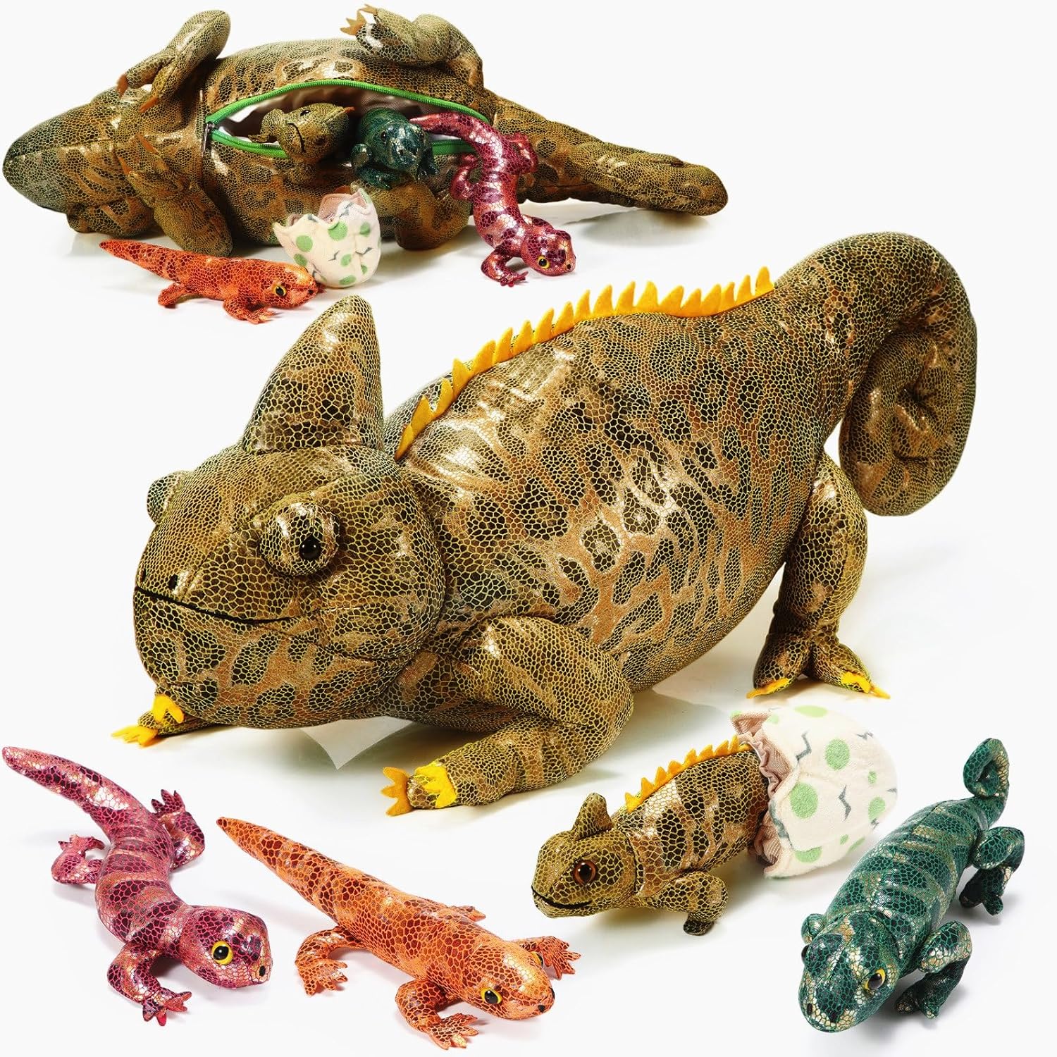 Lenwen 5 Pieces Chameleon Plush Toy Set