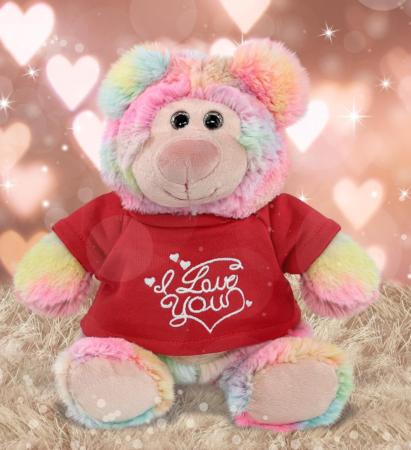 DolliBu I Love You Rainbow Bear Plush - 9 Inches 1