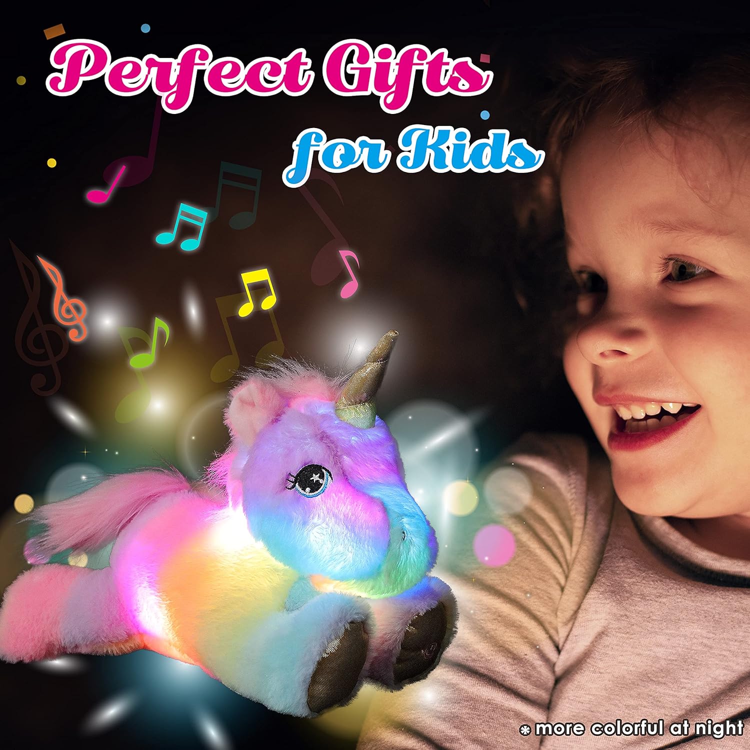 Cuteoy Musical Glowing Unicorn Plush Toy 13 Inch