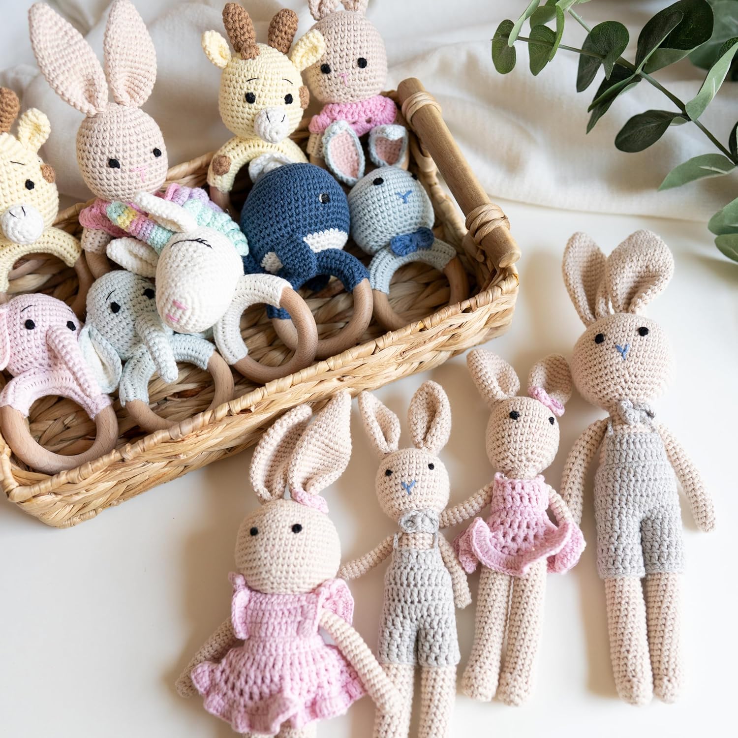 KawaiOnO Bunny Dad Cream Blue Handmade Plushie Doll