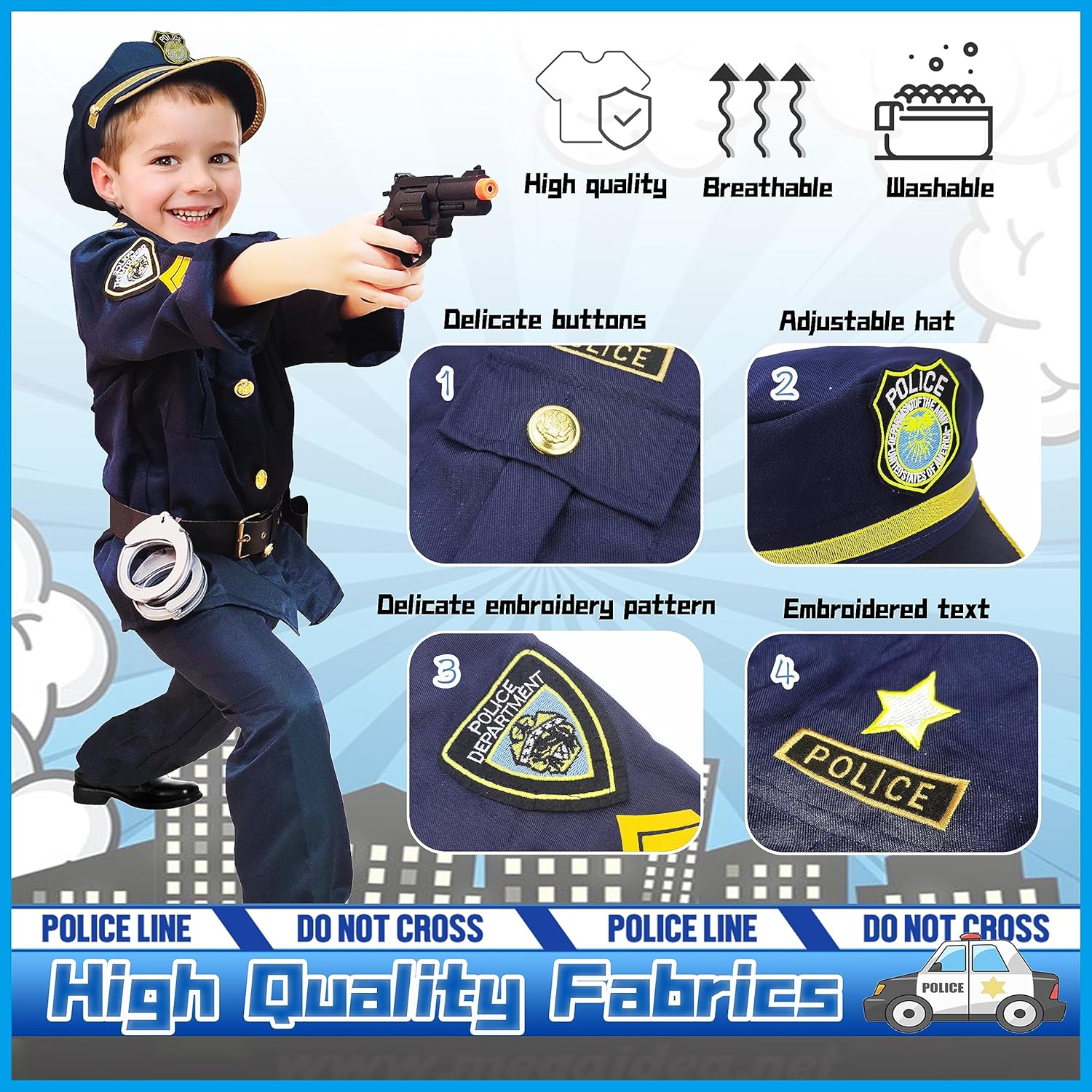 Kizzyland Police Officer Costume for Kids 1