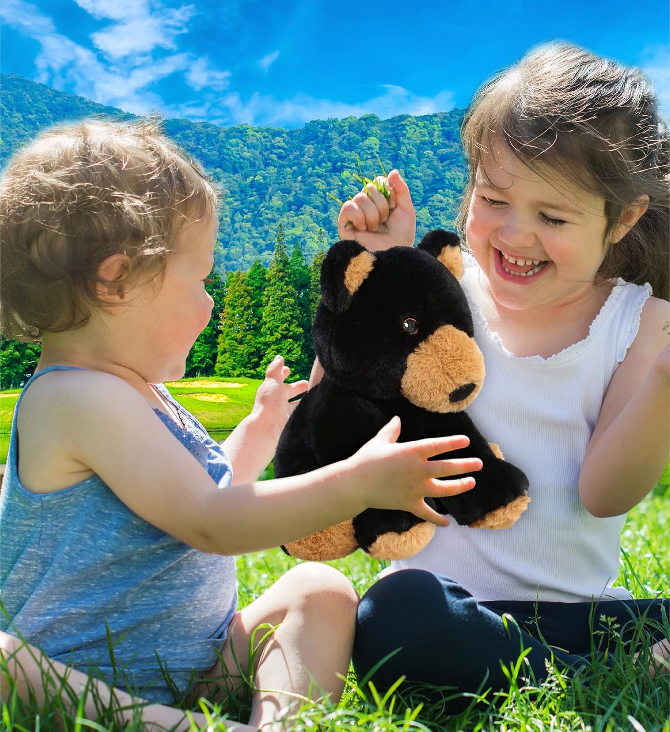 DolliBu Black Bear Plush Toy 9 Inches Soft and Realistic 1