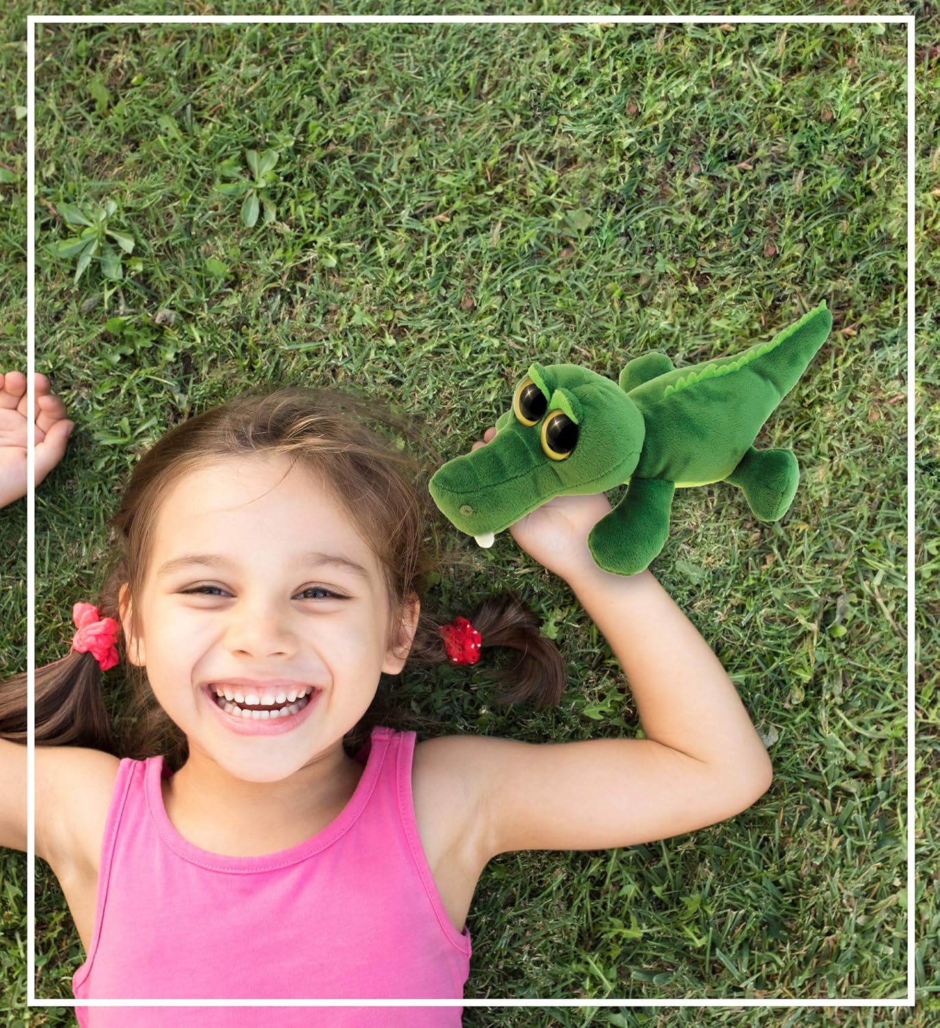 DolliBu Green Alligator Plush Stuffed Animal - 6 Inches