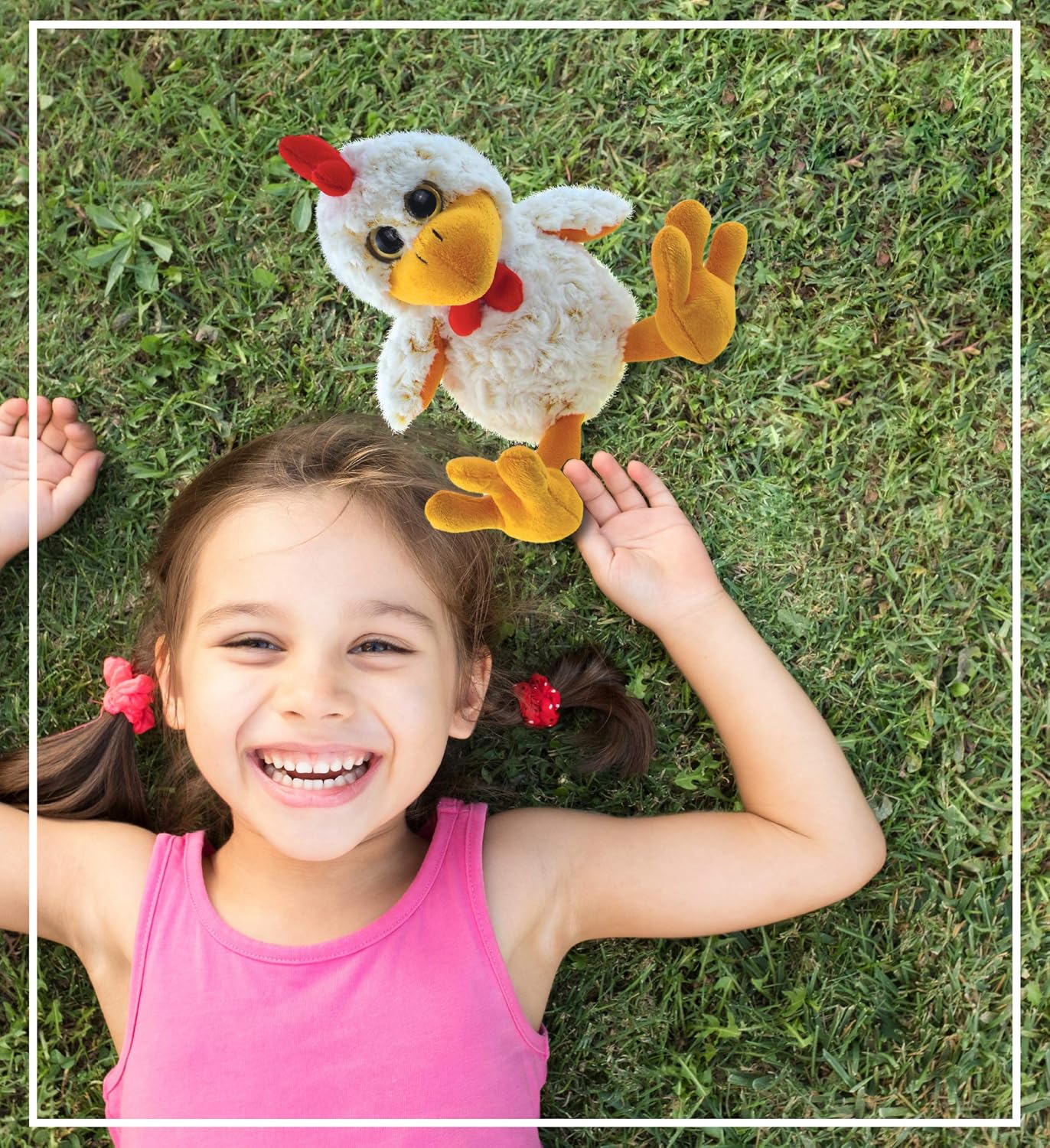 Puzzled DolliBu Plush Rooster - 9 Inch Huggable Sitting Toy