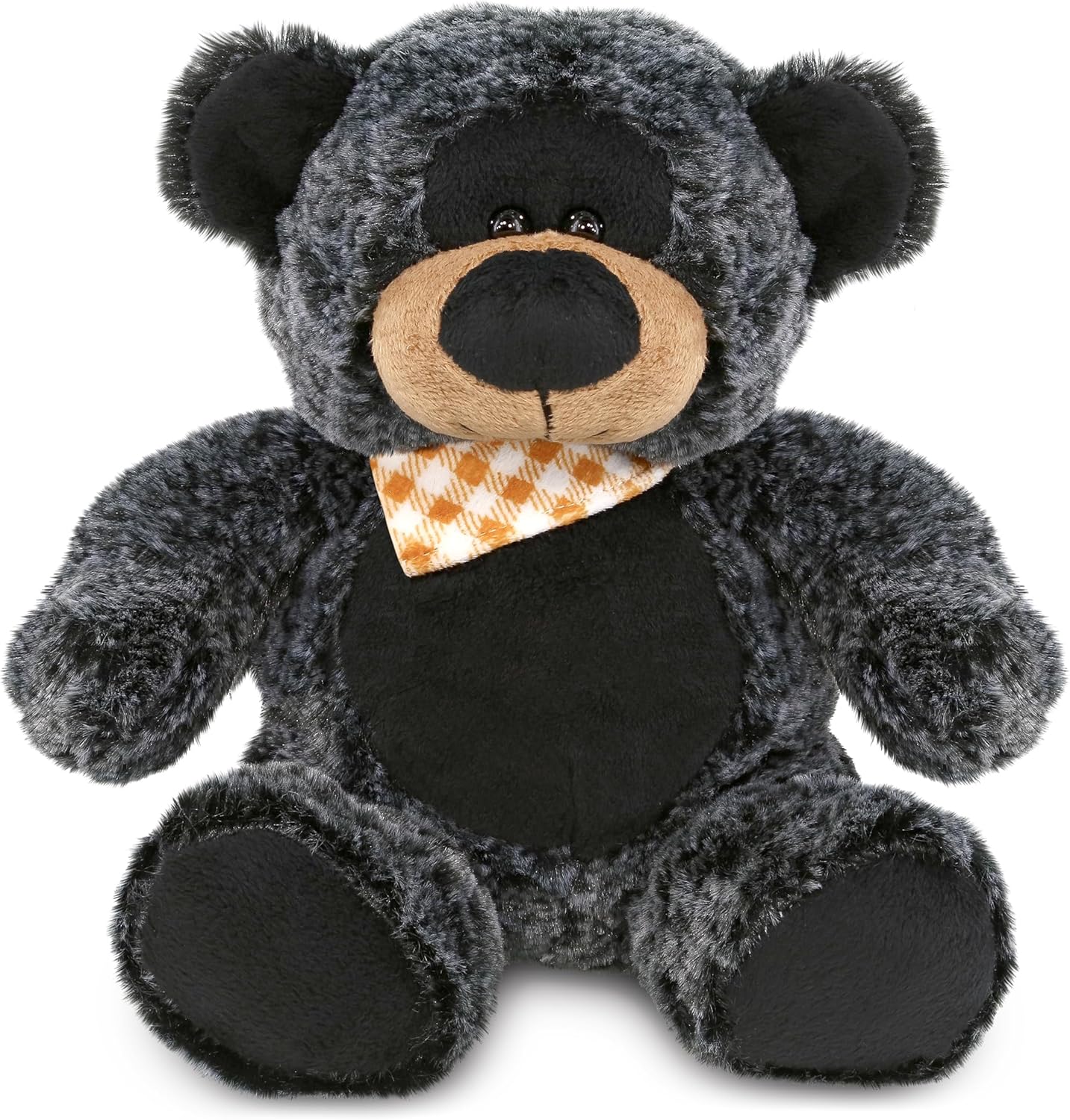DolliBu Plush Black Bear Stuffed Animal - 8 Inch