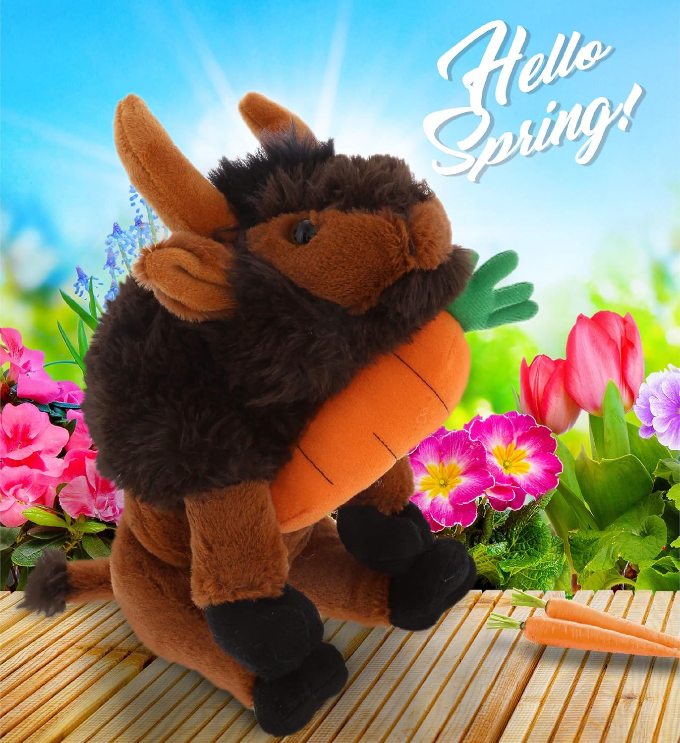 DolliBu Happy Easter Buffalo Plush with Carrot