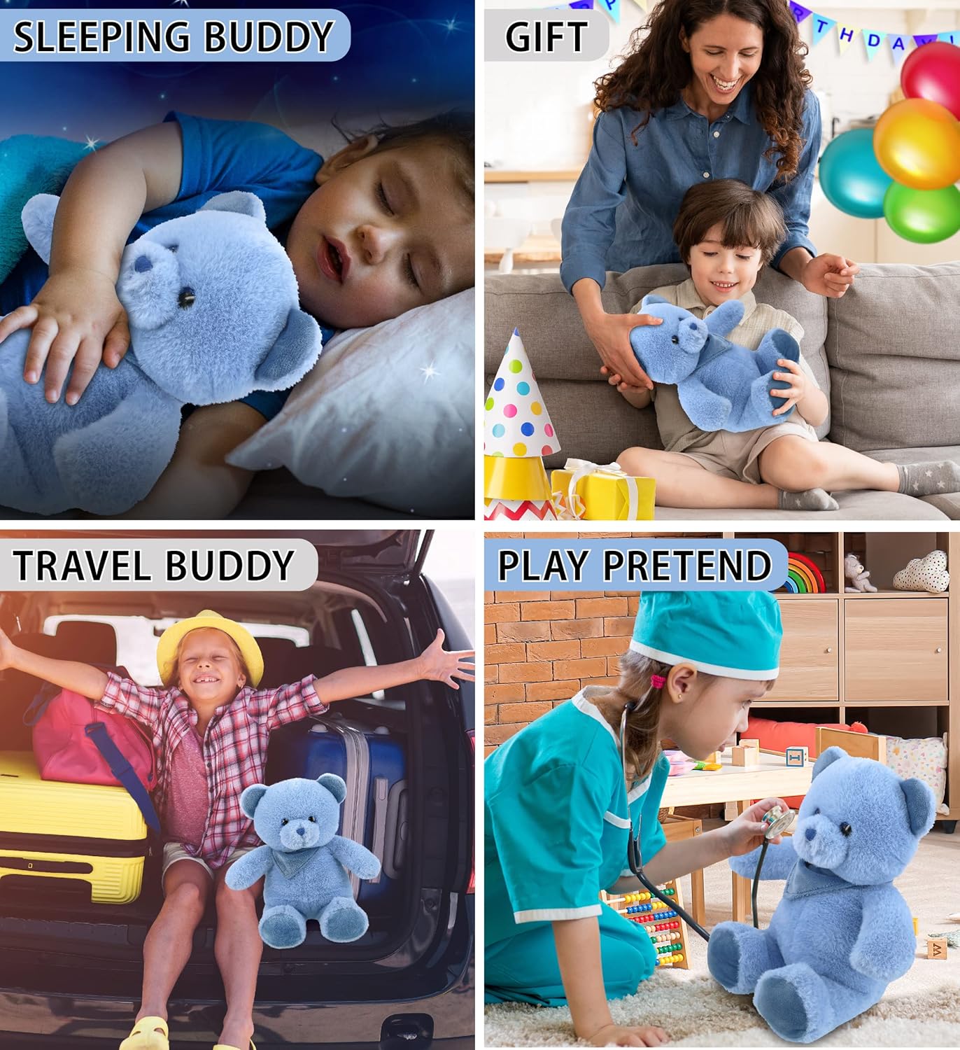 DolliBu Plush Bear Stuffed Animal - 8 Inches