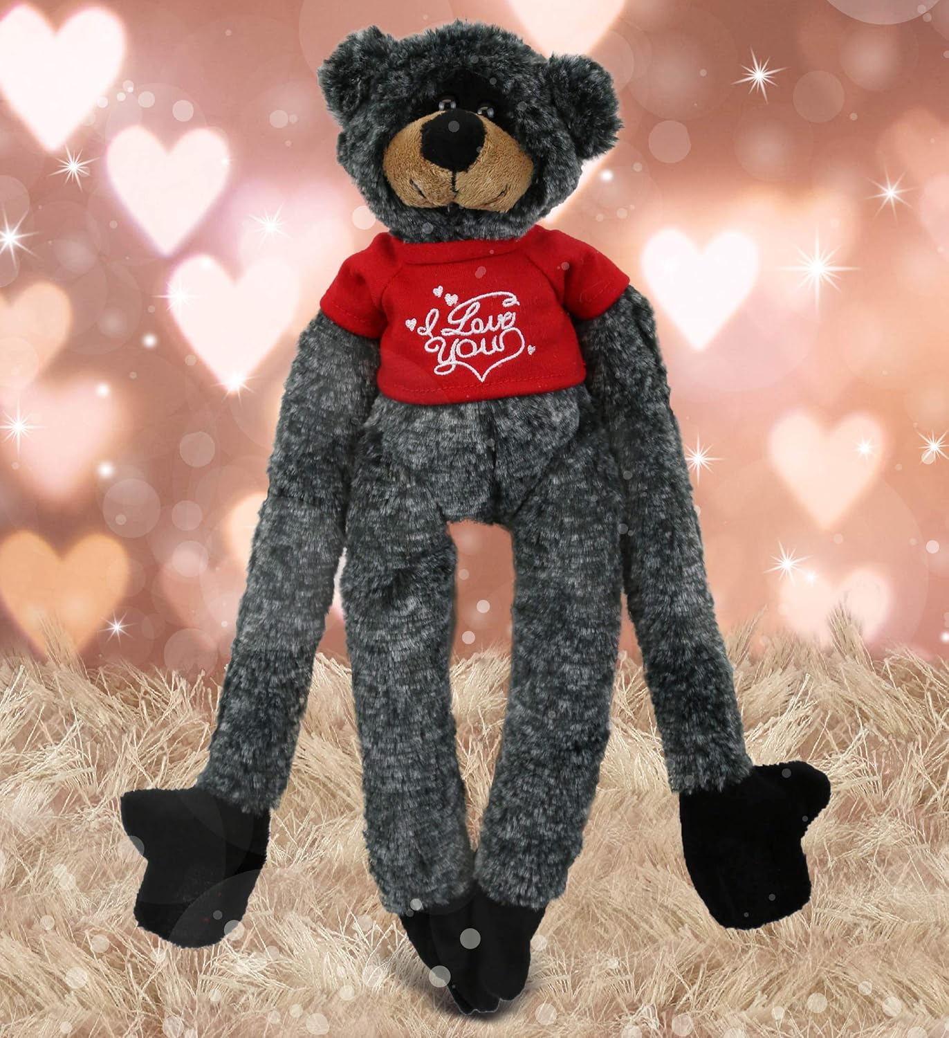 DolliBu I Love You Valentine Black Bear Plush Toy