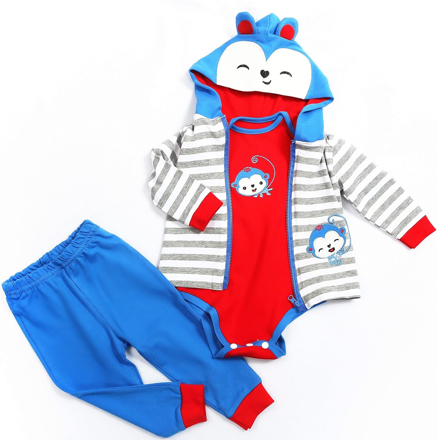 Babyfere Reborn Baby Doll Blue Monkey Outfit 1