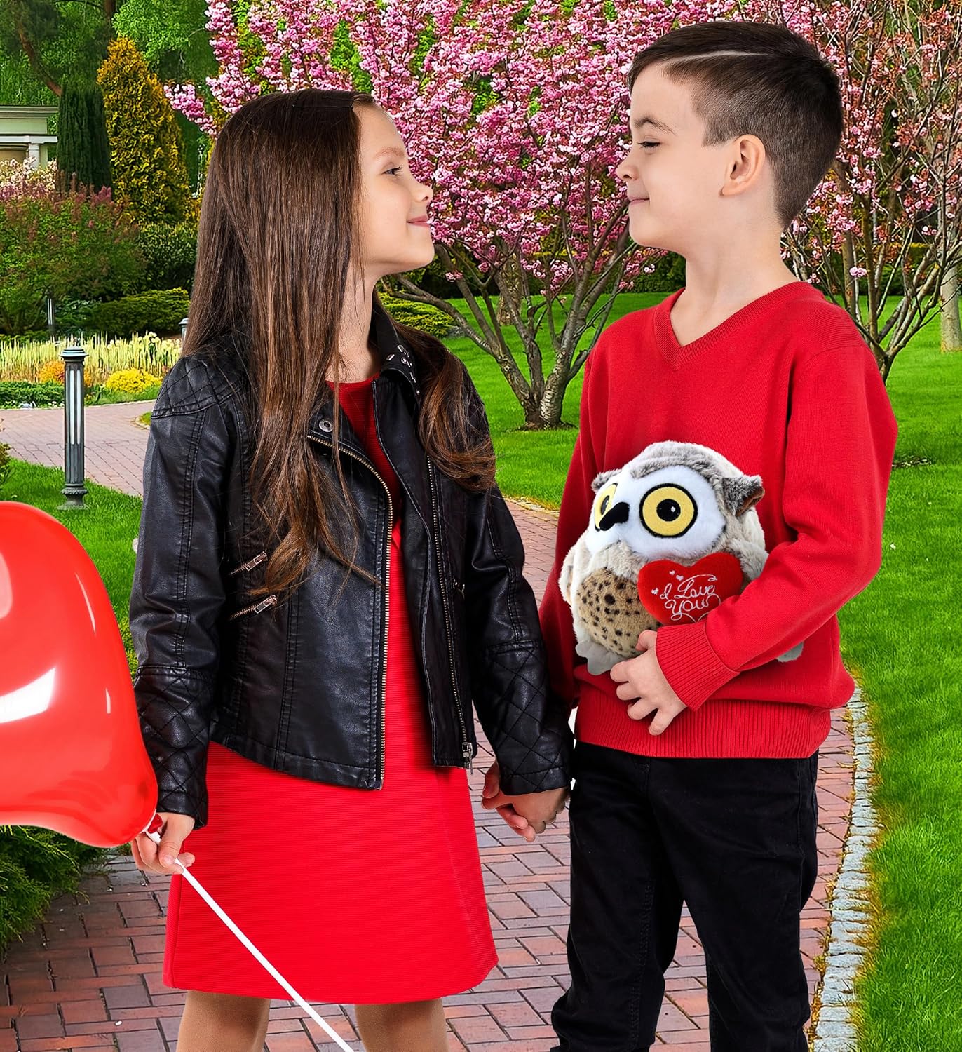 DolliBu Fat Brown Owl Plush with Heart