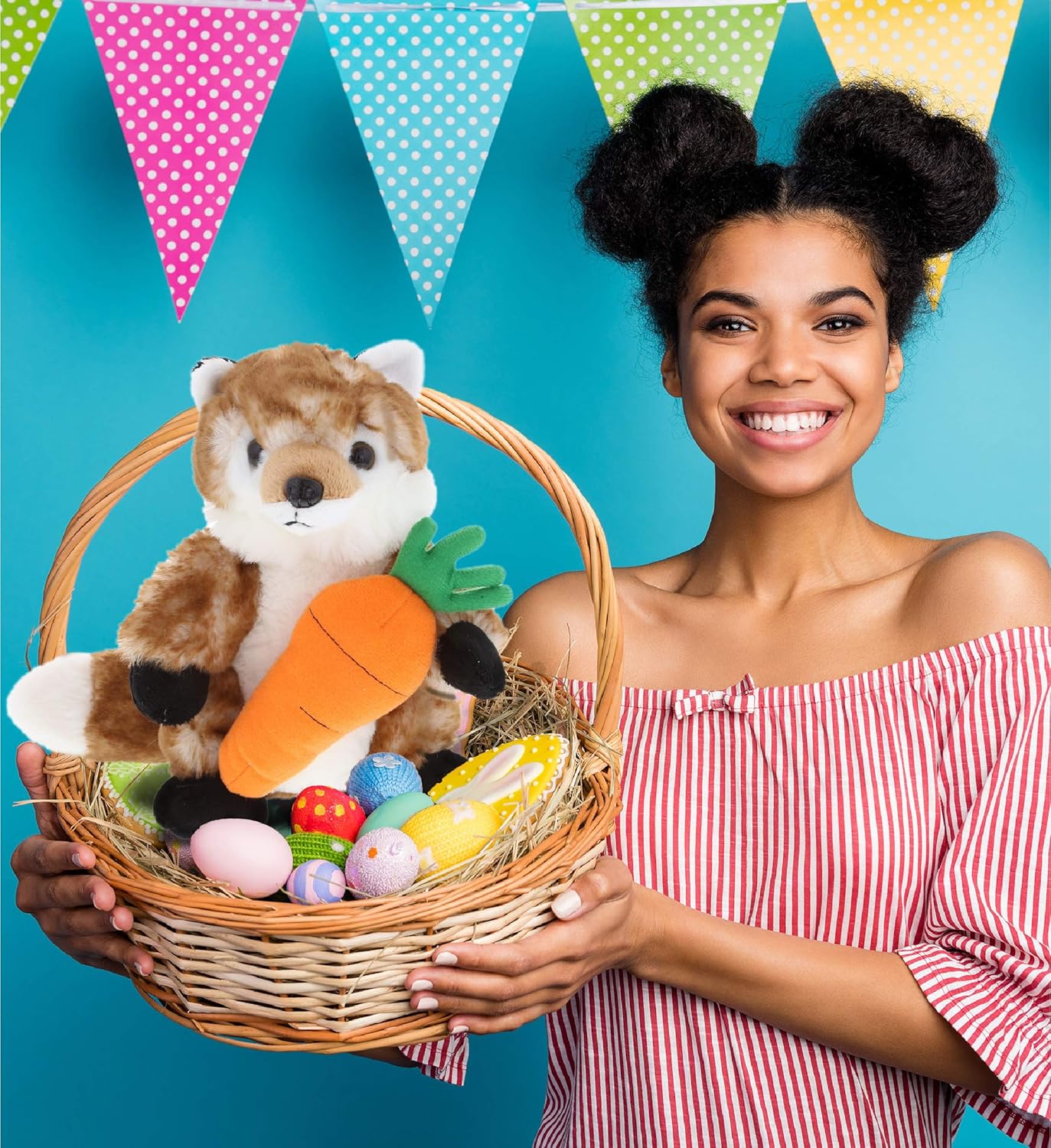DolliBu Happy Easter Soft Plush Fox with Carrot
