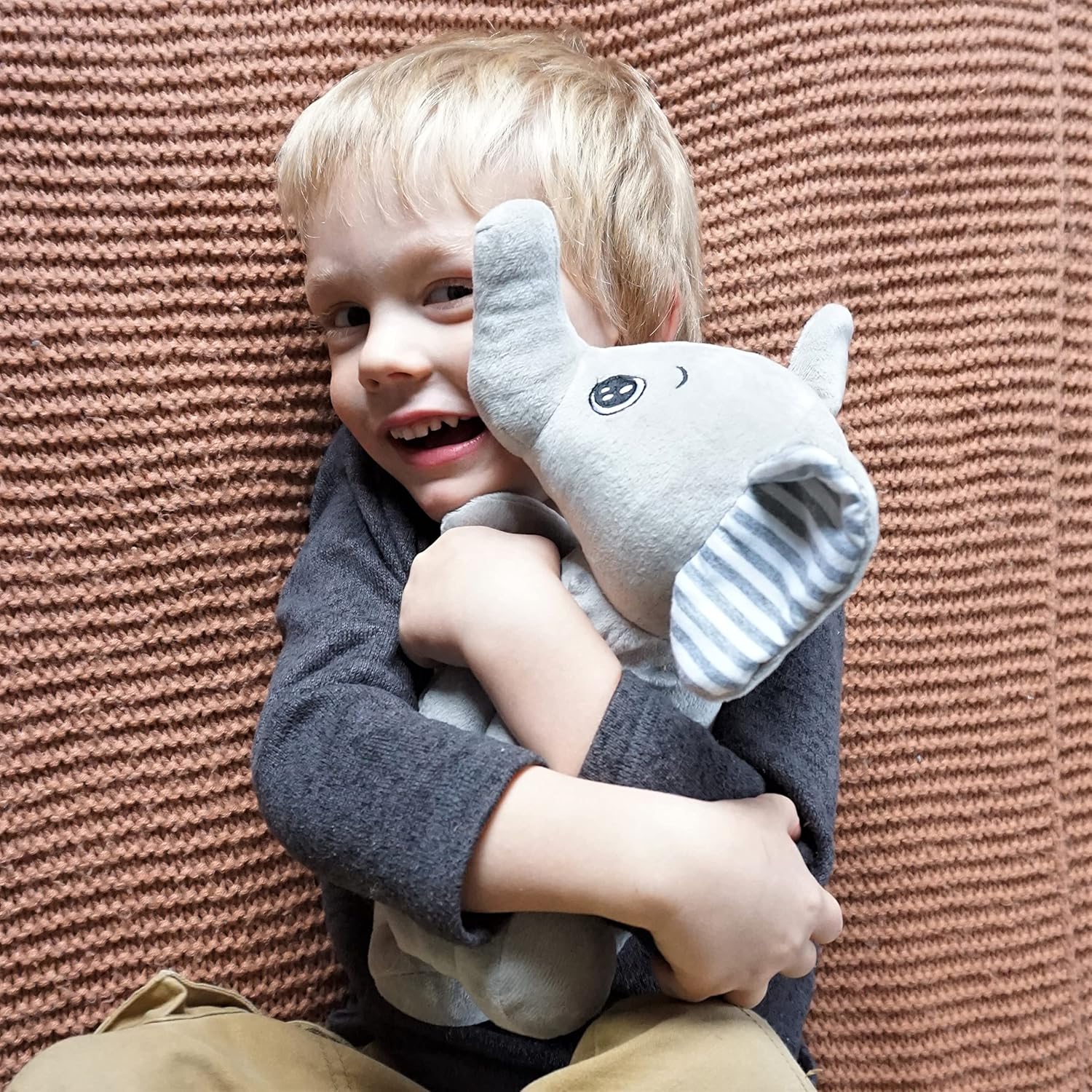 SENSORY4U Weighted Elephant Plush Toy - 25 Lb Stress Relief Comforter