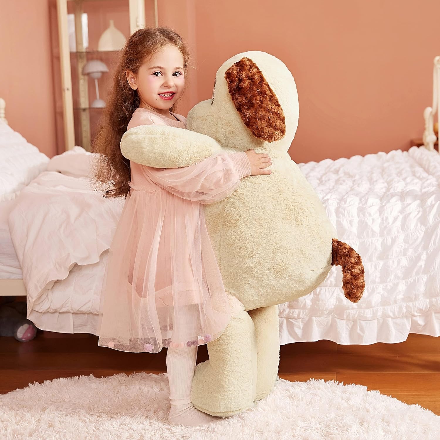 IKASA Giant Dog Stuffed Plush Toy - 30 Inches Light Brown