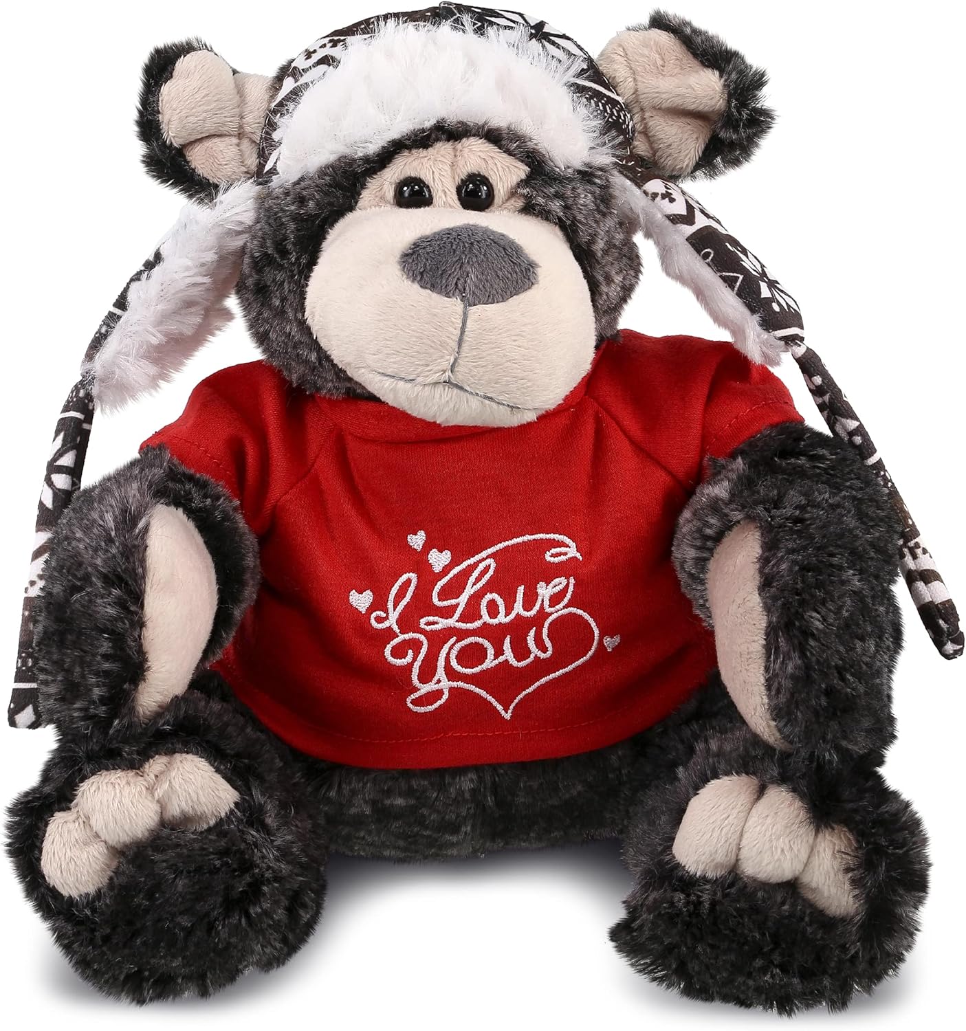 DolliBu Personalized I Love You Black Bear Plush - 125 Inches