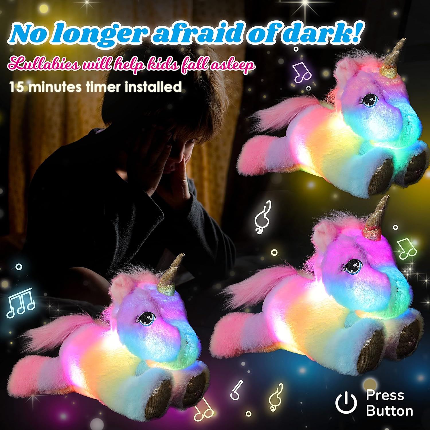 Cuteoy Musical Glowing Unicorn Plush Toy 13 Inch