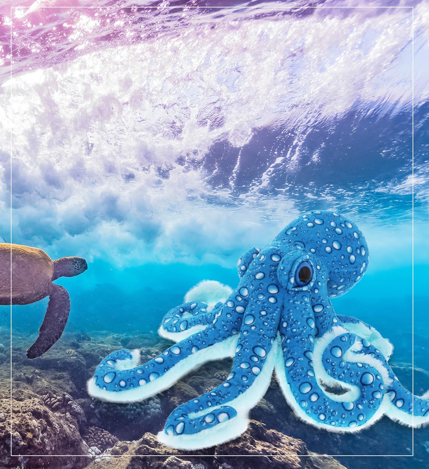 DolliBu 16 Inch Large Blue Octopus Plush Toy
