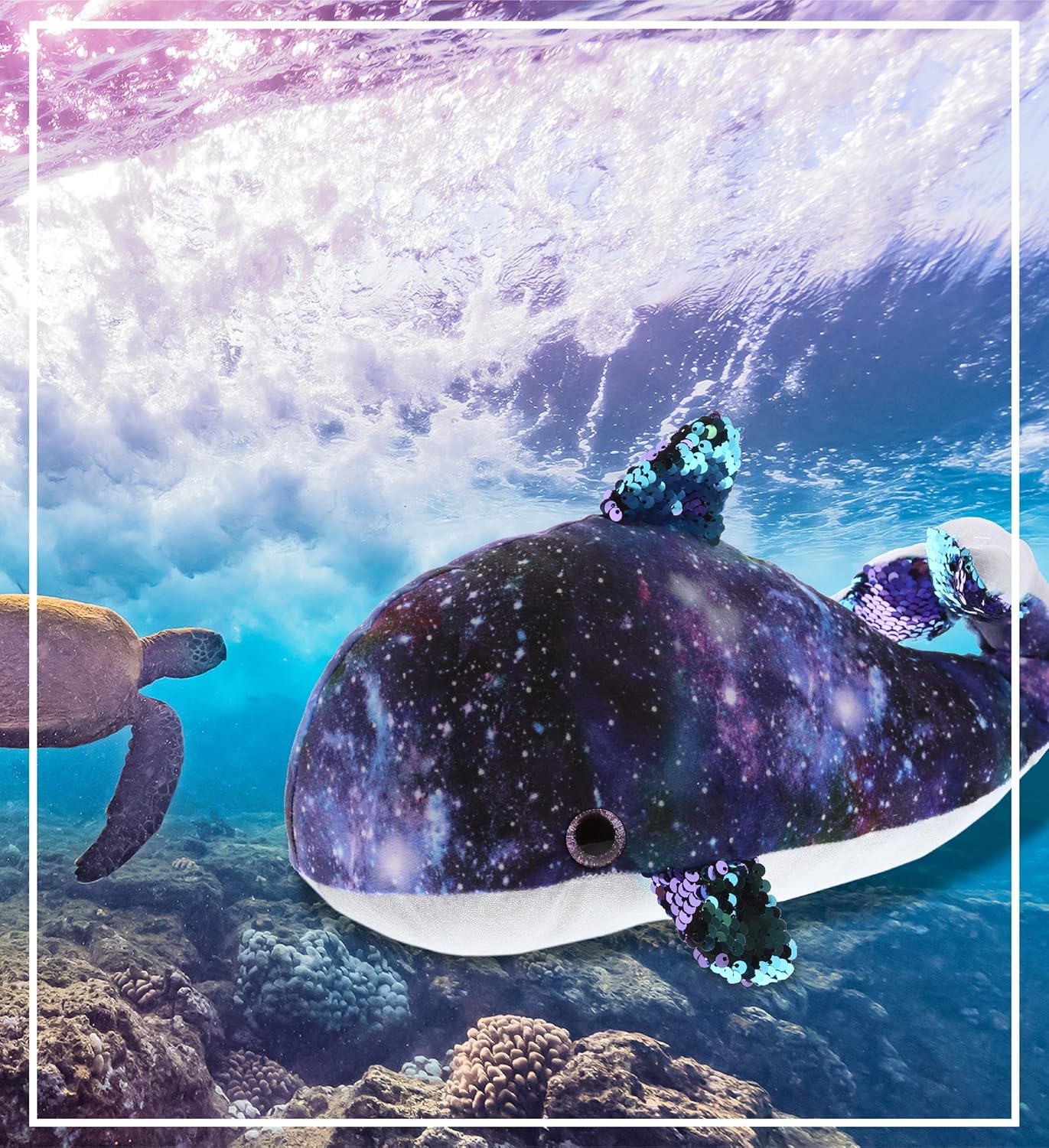 DolliBu Whale Space Flip Sequin Plush Toy 1