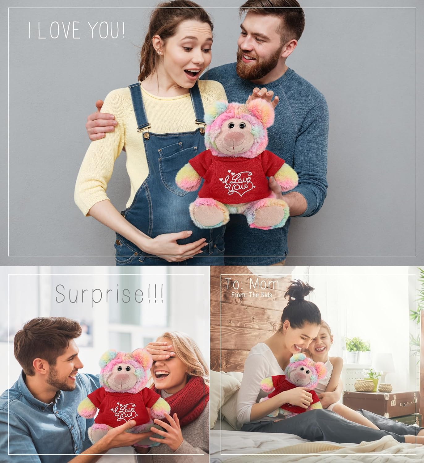 DolliBu I Love You Rainbow Bear Plush - 9 Inches 1