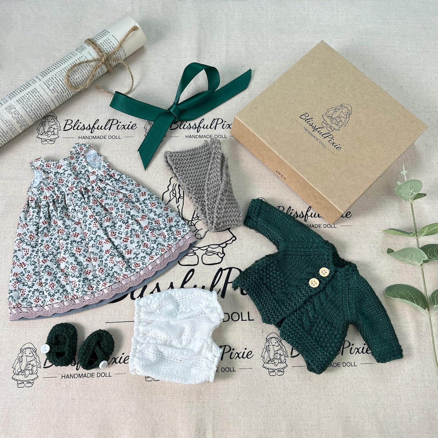 BlissfulPixie 12 Inch Waldorf Doll Clothing Set
