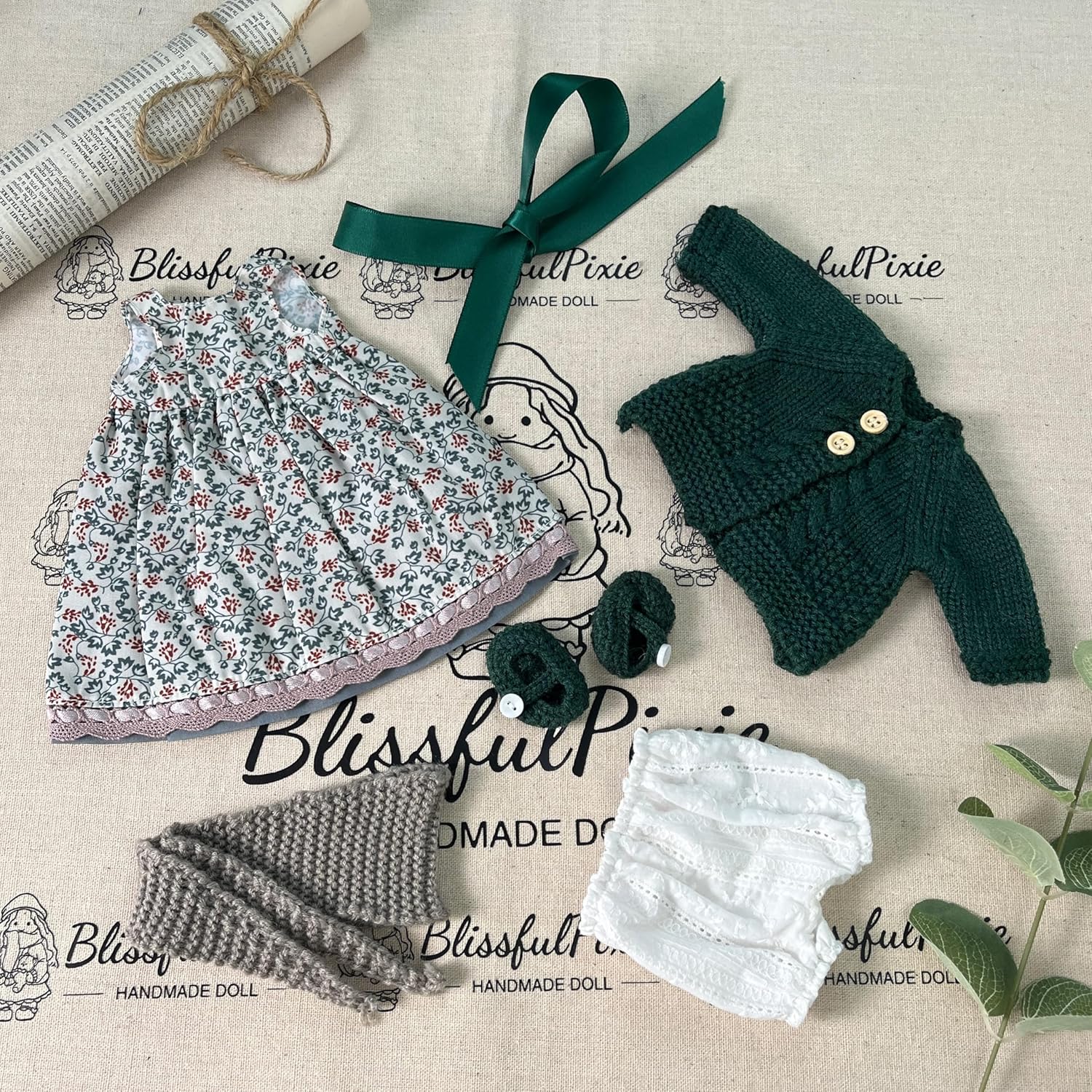 BlissfulPixie 12 Inch Waldorf Doll Clothing Set